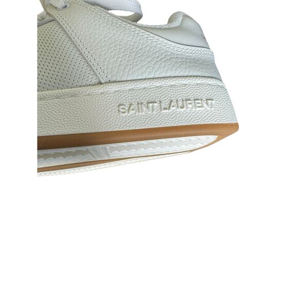Saint Laurent NIB SL/61 Lace-Up Leather Sneakers in White Size 37.5 - Picture 15 of 16